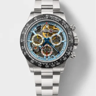 Rolex Daytona Super Clone Artisans De Geneve Stainless Steel Watch Black Carbon Bezel Watch - view 1