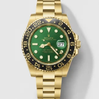 Rolex GMT Masters II Super Clone M116718 Yellow Gold Green Dial Swiss Watch - view 1