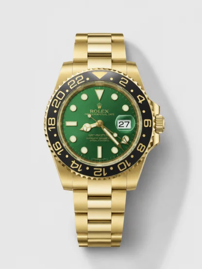 Rolex GMT Masters II Super Clone M116718 Yellow Gold Green Dial Swiss Watch - view 1