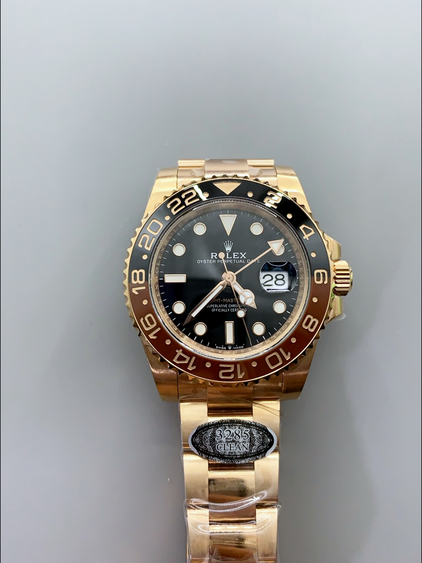 Rolex GMT Masters II Super Clone Root Beer 126711CHNR Rose Black Dial Swiss Watch - view 2