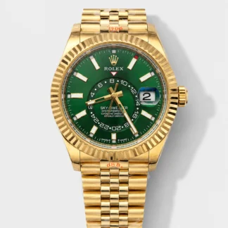 Rolex Sky-Dweller REF# 336235 Green Dial Watch in Yellow Gold 904L Steel Case 1:1 Mirror Super Clone - view 1
