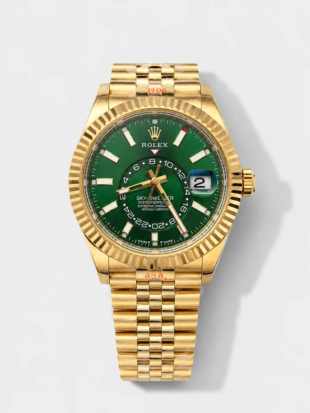 Rolex Sky-Dweller REF# 336235 Green Dial Watch in Yellow Gold 904L Steel Case 1:1 Mirror Super Clone - view 1