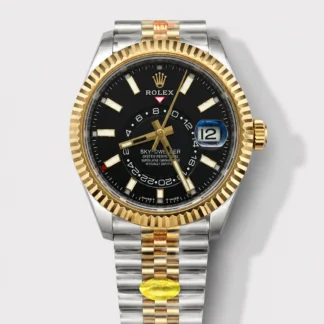 Rolex Sky-Dweller REF# M336933 Black Dial Watch in Yellow Gold 904L Steel Case 1:1 Mirror Super Clone - view 1