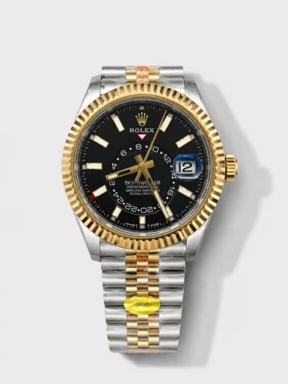 Rolex Sky-Dweller REF# M336933 Black Dial Watch in Yellow Gold 904L Steel Case 1:1 Mirror Super Clone - view 1