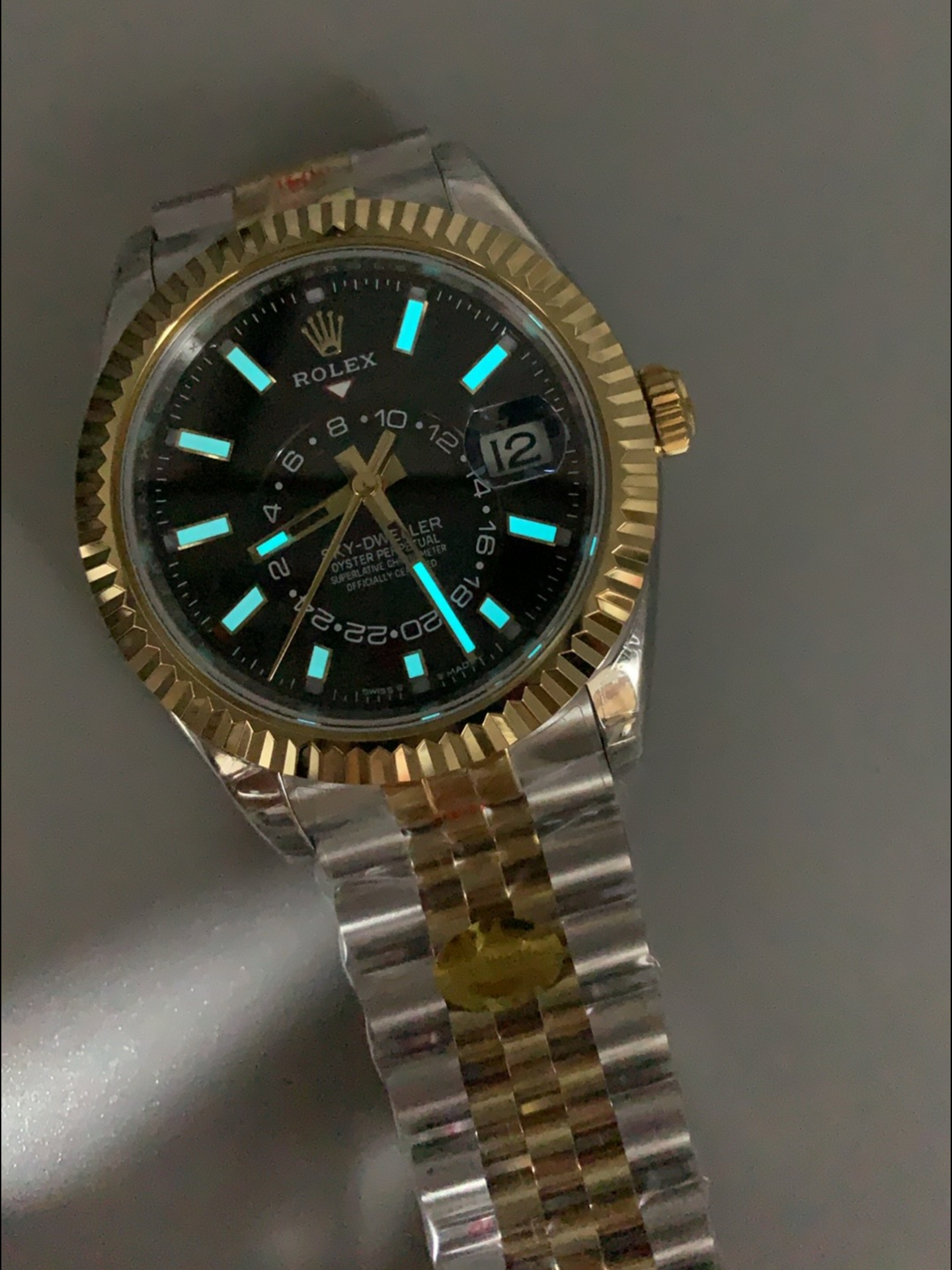 Rolex Sky-Dweller REF# M336933 Black Dial Watch in Yellow Gold 904L Steel Case 1:1 Mirror Super Clone - view 11