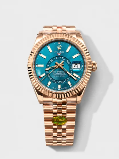 Rolex Sky-Dweller REF# 336235 Blue-Green Dial Watch in Rose Gold 904L Steel Case 1:1 Mirror Super Clone - view 1