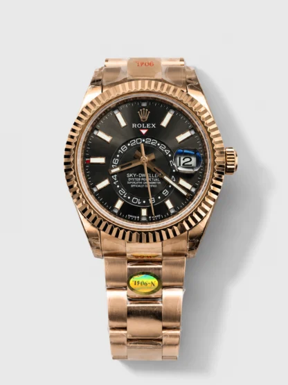 Rolex Sky-Dweller REF# 336235 Slate Dial Watch in Rose Gold 904L Steel Case 1:1 Mirror Super Clone - view 1