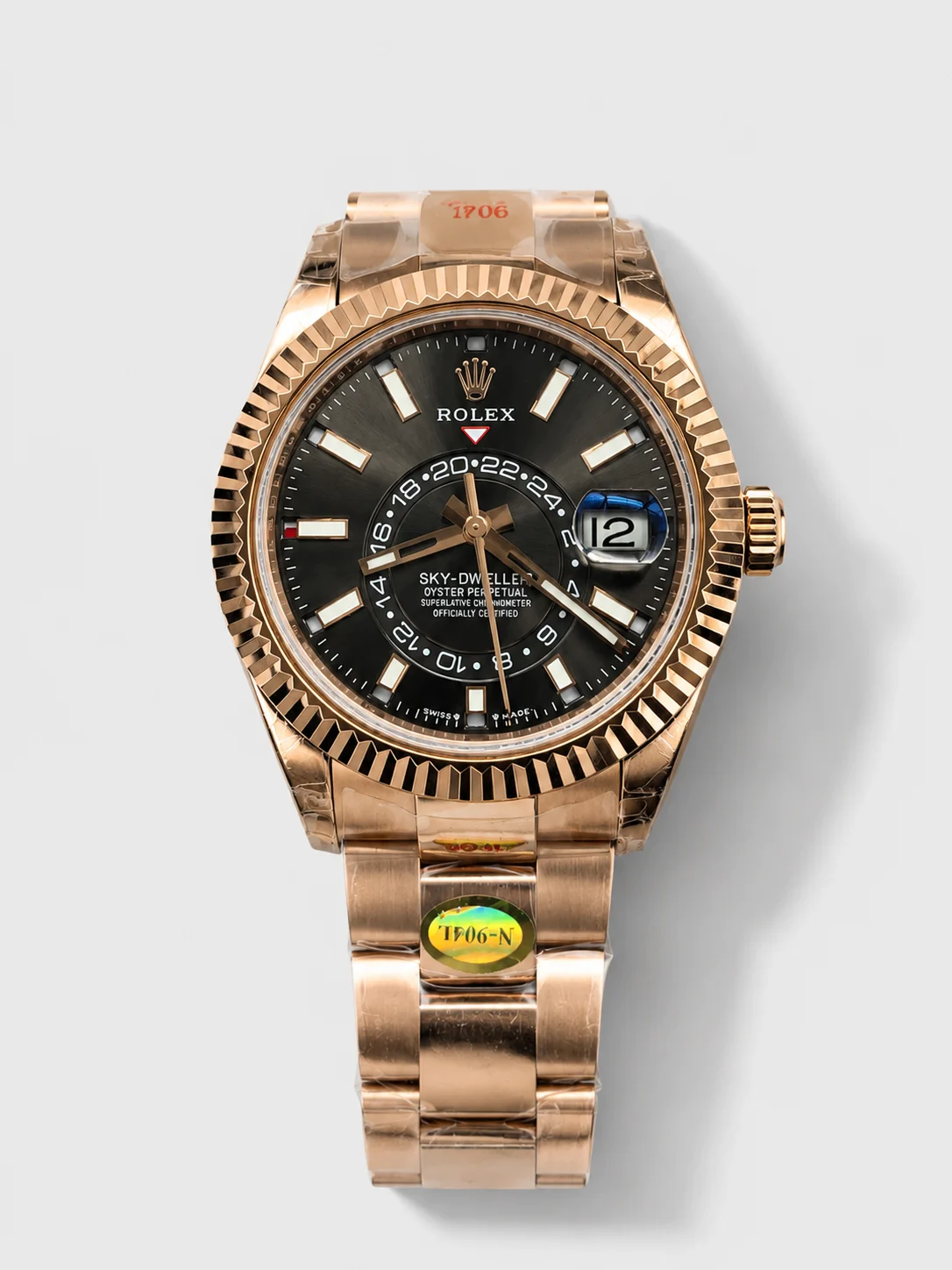 Rolex Sky-Dweller REF# 336235 Slate Dial Watch in Rose Gold 904L Steel Case 1:1 Mirror Super Clone - view 1