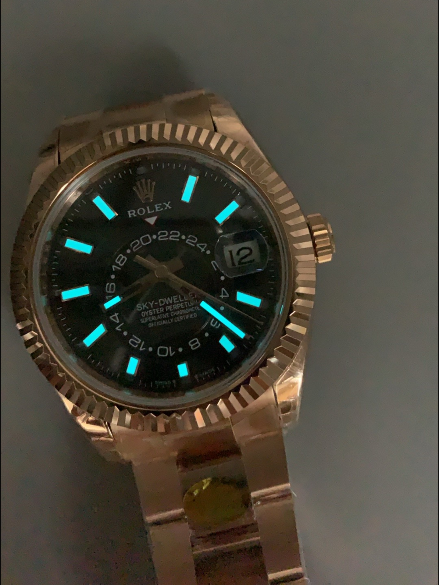 Rolex Sky-Dweller REF# 336235 Slate Dial Watch in Rose Gold 904L Steel Case 1:1 Mirror Super Clone - view 11