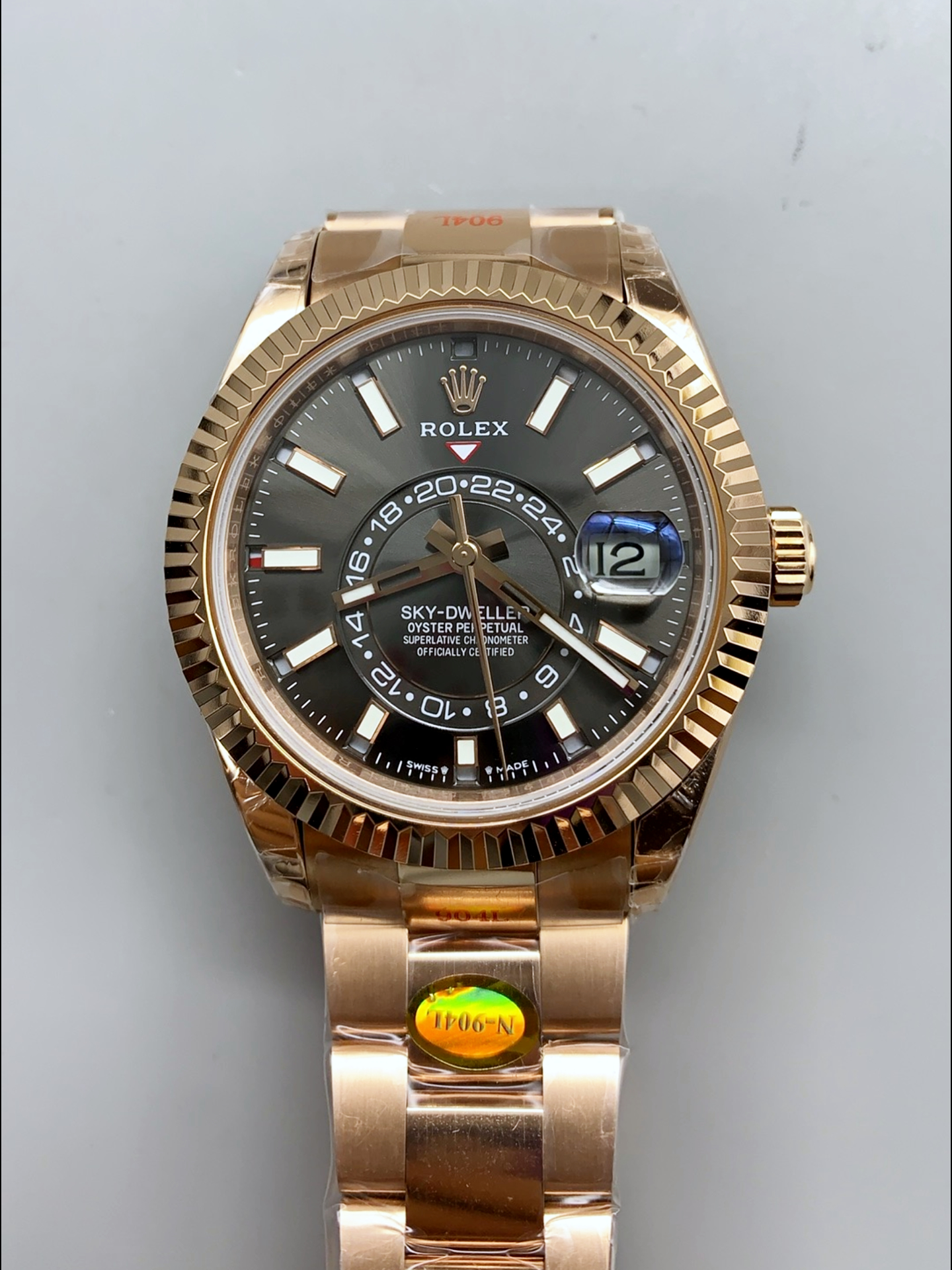 Rolex Sky-Dweller REF# 336235 Slate Dial Watch in Rose Gold 904L Steel Case 1:1 Mirror Super Clone - view 2