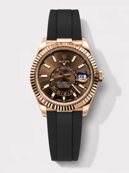 Rolex Sky-Dweller REF# M336235 Brown Dial Rose Gold Watch in 904L Steel Case 1:1 Mirror Super Clone - view 1