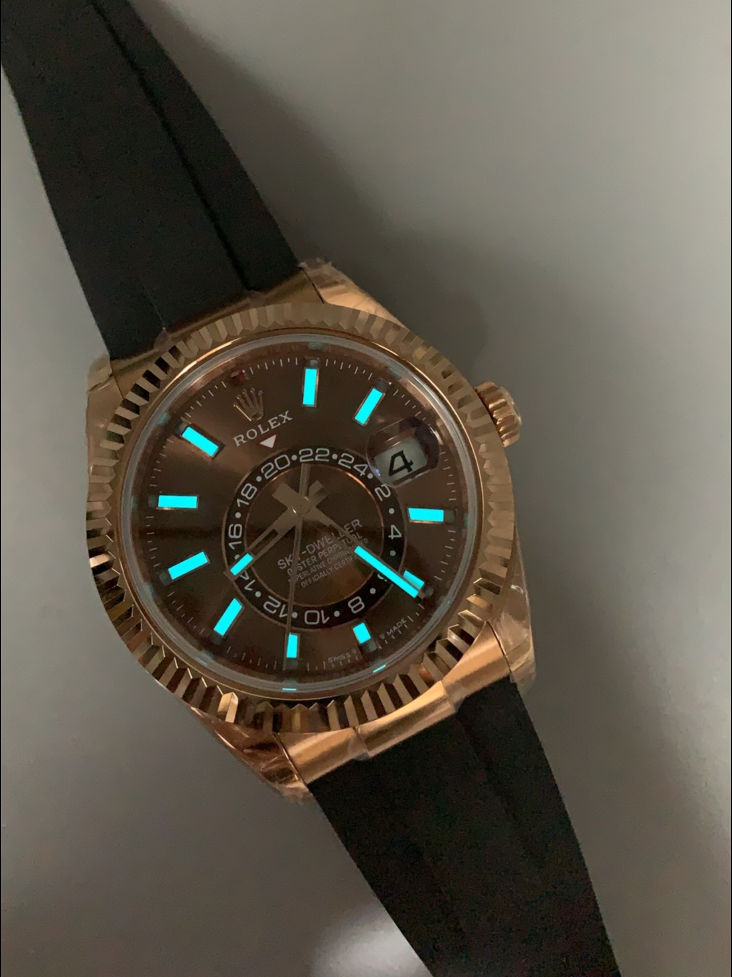 Rolex Sky-Dweller REF# M336235 Brown Dial Rose Gold Watch in 904L Steel Case 1:1 Mirror Super Clone - view 12