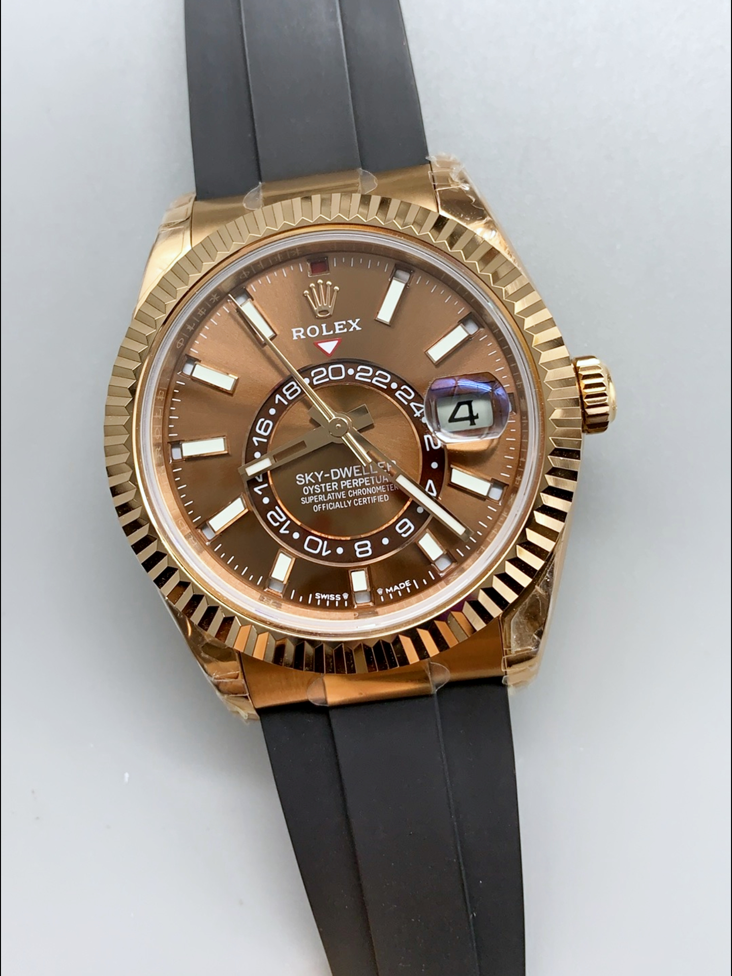Rolex Sky-Dweller REF# M336235 Brown Dial Rose Gold Watch in 904L Steel Case 1:1 Mirror Super Clone - view 3