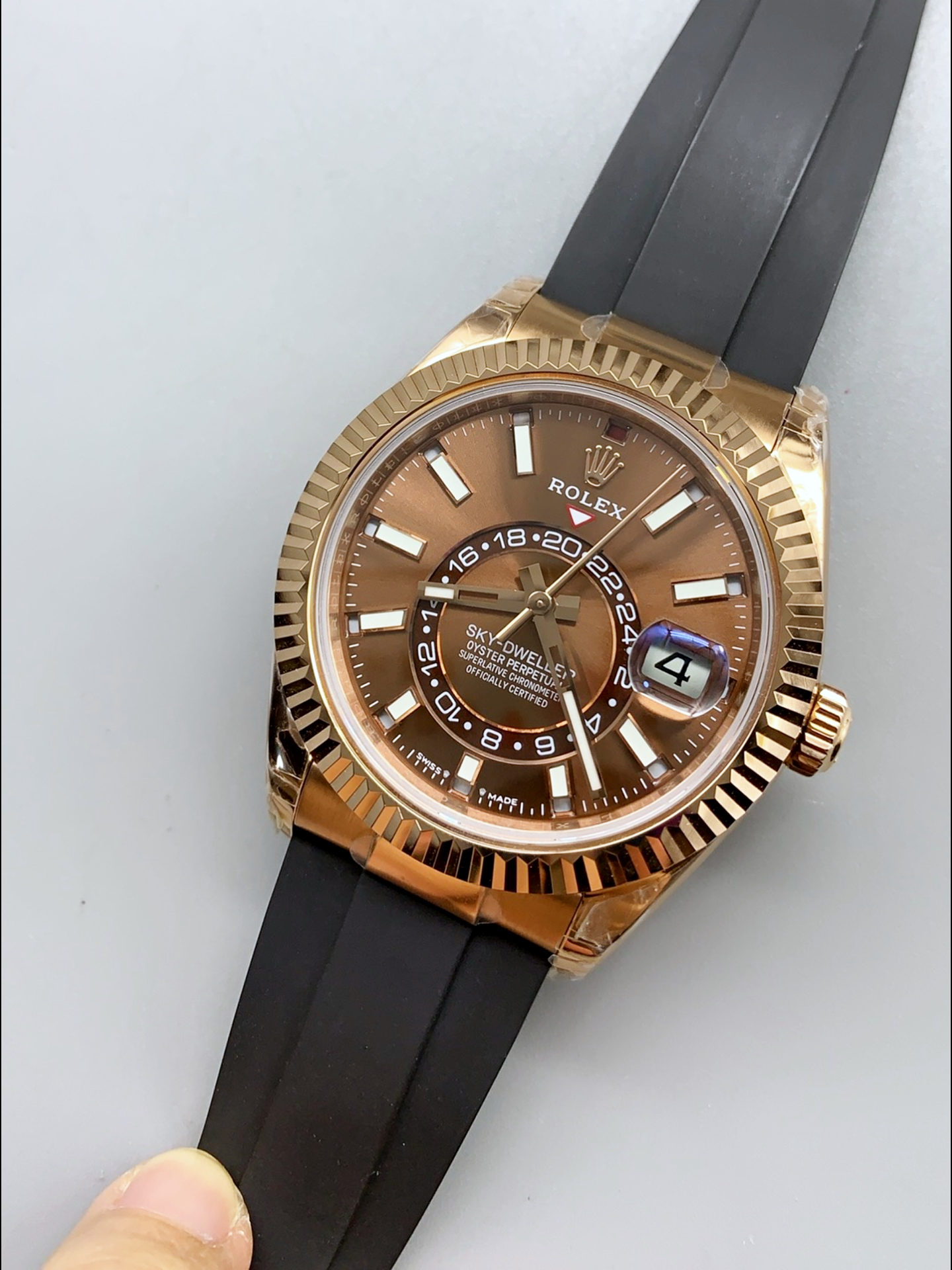 Rolex Sky-Dweller REF# M336235 Brown Dial Rose Gold Watch in 904L Steel Case 1:1 Mirror Super Clone - view 4