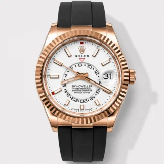 Rolex Sky-Dweller REF# M326235 White Dial Rose Gold Watch in 904L Steel Case 1:1 Mirror Super Clone - view 1