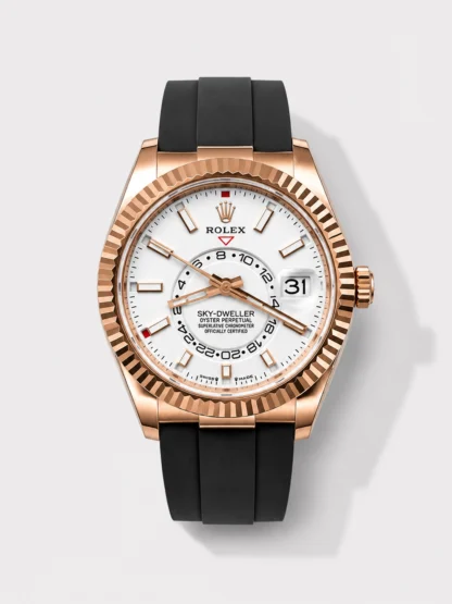 Rolex Sky-Dweller REF# M326235 White Dial Rose Gold Watch in 904L Steel Case 1:1 Mirror Super Clone - view 1