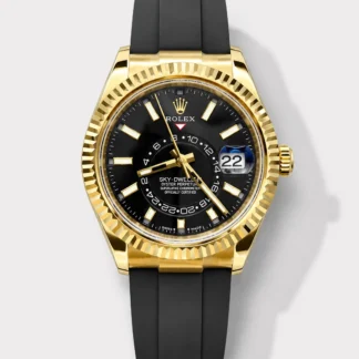 Rolex Sky-Dweller REF# 336935 Black Dial Watch in Yellow Gold 904L Steel Case 1:1 Mirror Super Clone - view 1