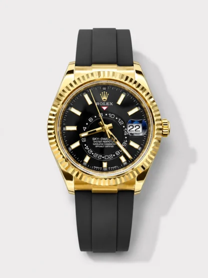 Rolex Sky-Dweller REF# 336935 Black Dial Watch in Yellow Gold 904L Steel Case 1:1 Mirror Super Clone - view 1