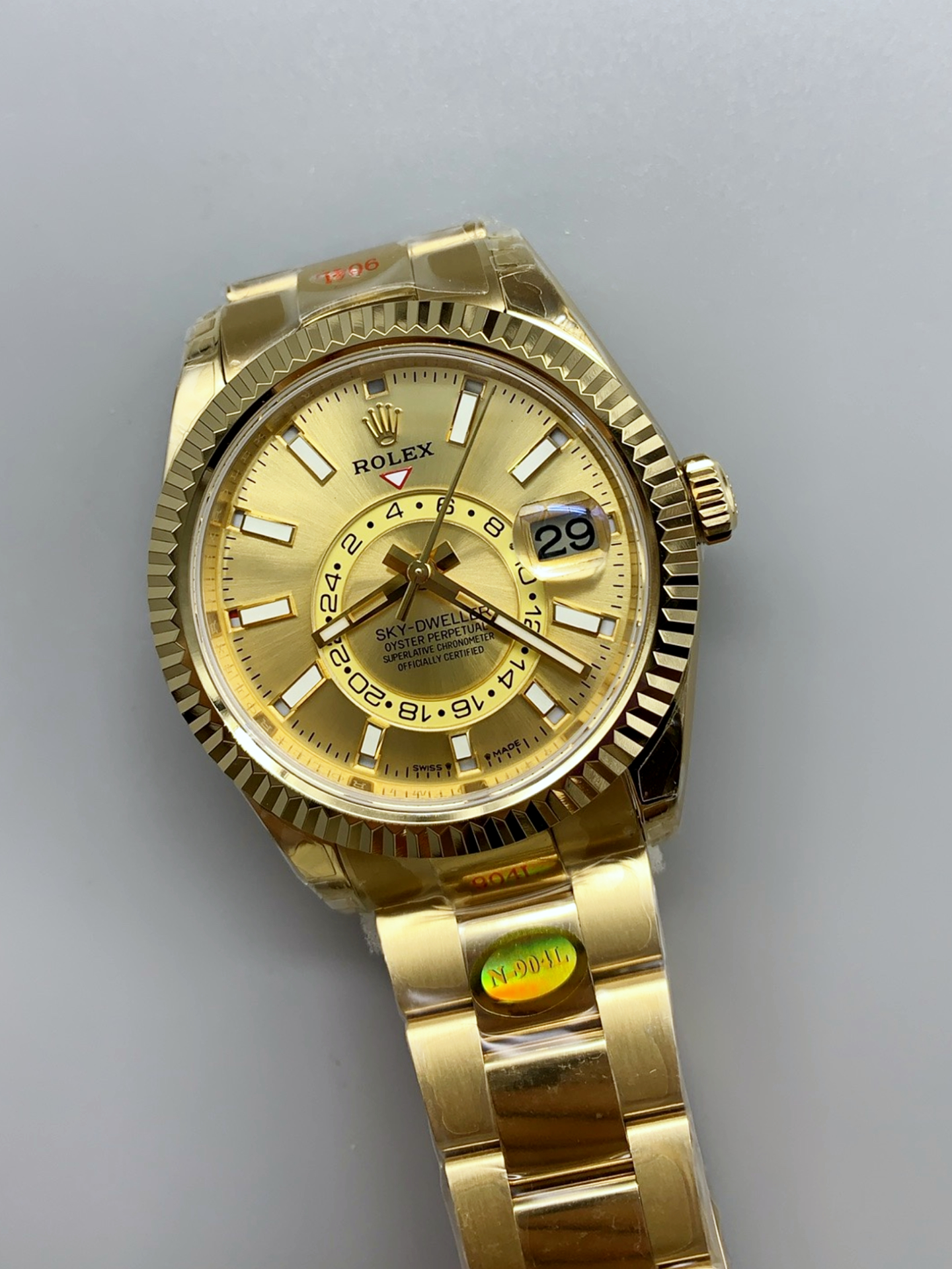 Rolex Sky-Dweller REF# 336935 Gold Dial Watch in Yellow Gold 904L Steel Case 1:1 Mirror Super Clone - view 4