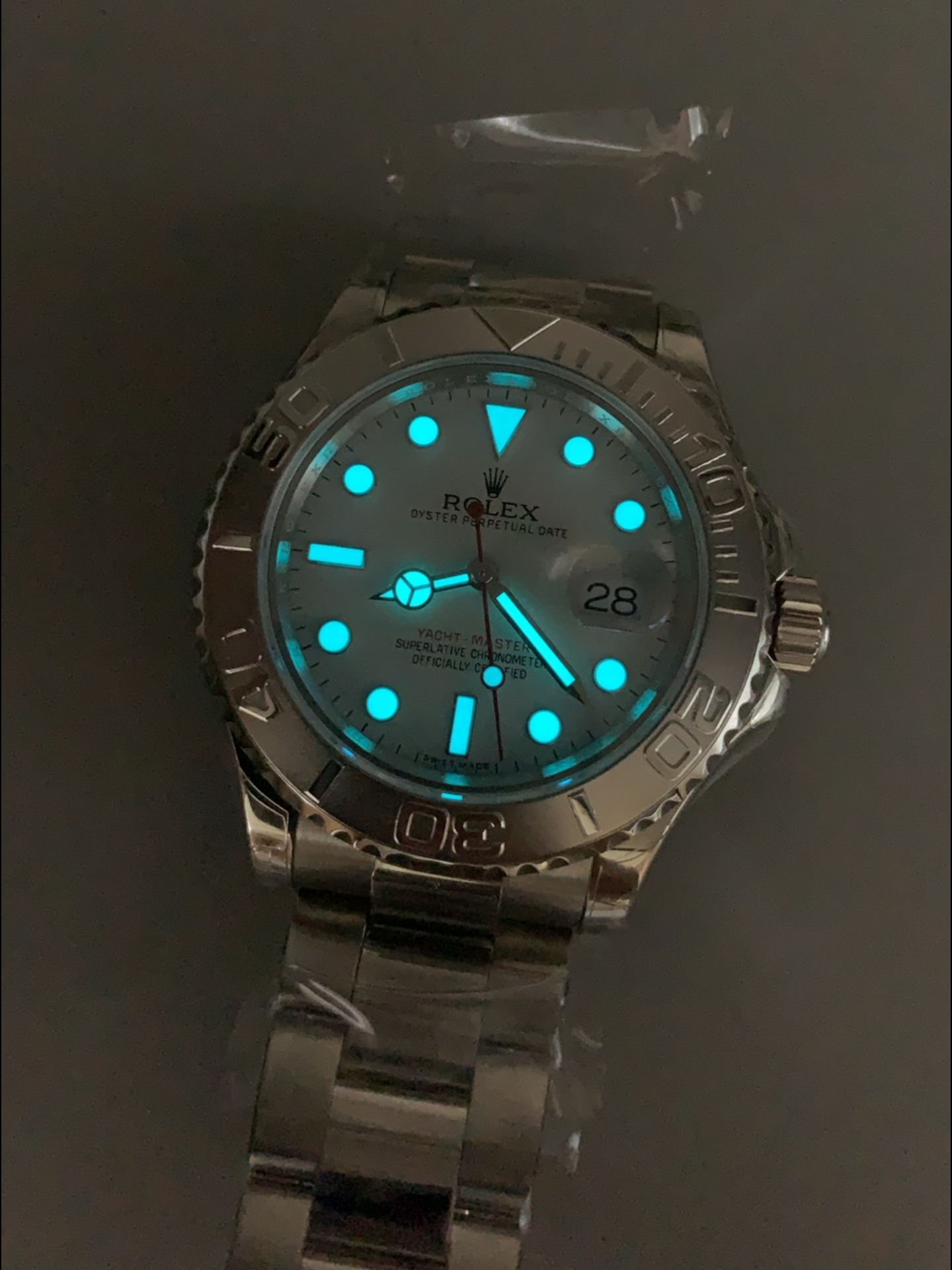 Rolex Super Clone Yachtmaster Swiss Watch with ORIGINAL ROLEX ROLESIUM DIAL - view 11