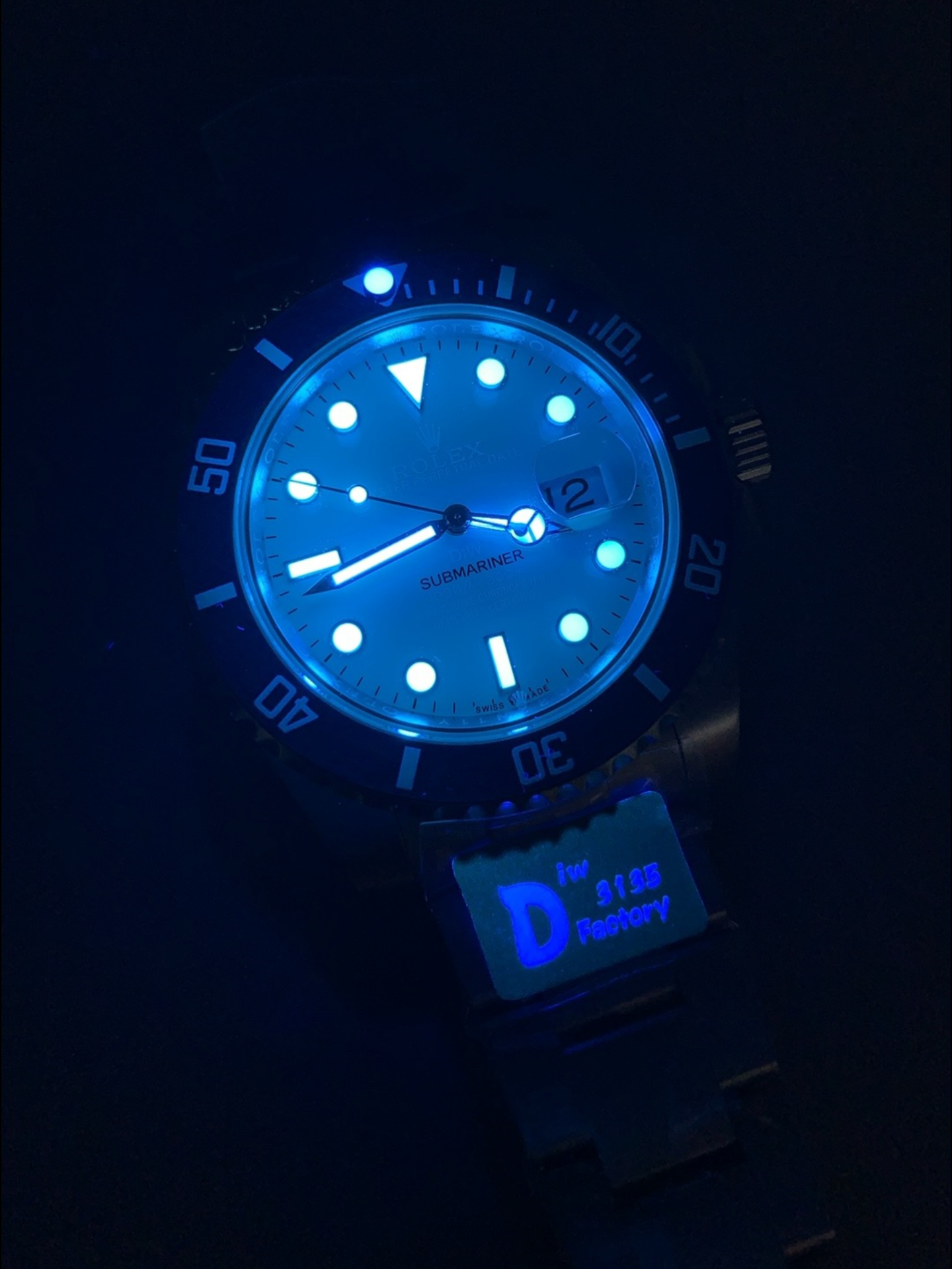 Rolex Submariner DiW Sandblasted Steel Casing Carbon Fiber Bezel Watch Tiffany Blue Dial - Super Clone Watch - view 12