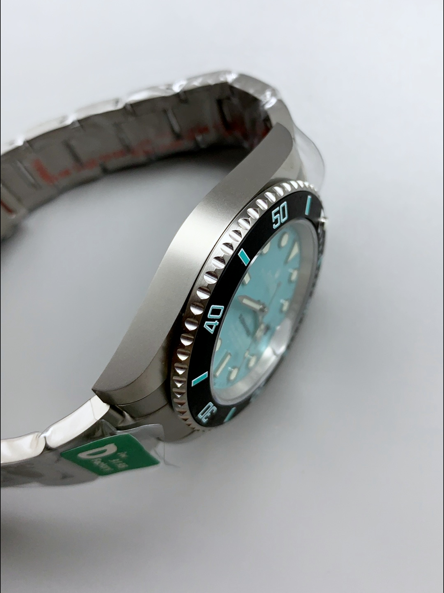 Rolex Submariner DiW Sandblasted Steel Casing Carbon Fiber Bezel Watch Tiffany Blue Dial - Super Clone Watch - view 6
