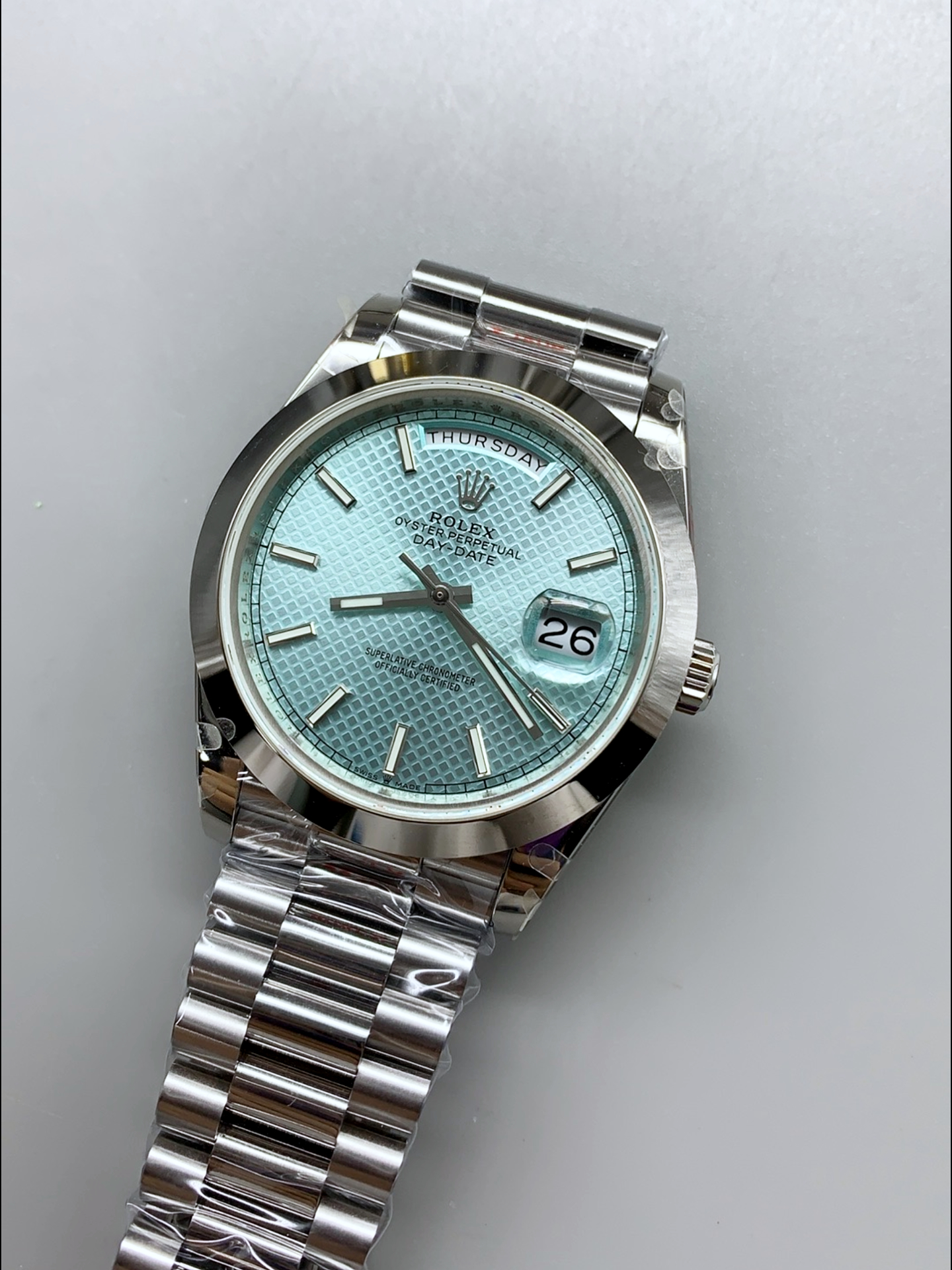Rolex Day Date Presidential M228206-0004 904L Steel 40MM - Light Blue Dial 1:1 Mirror Quality Watch - Super Clone Watch - view 3