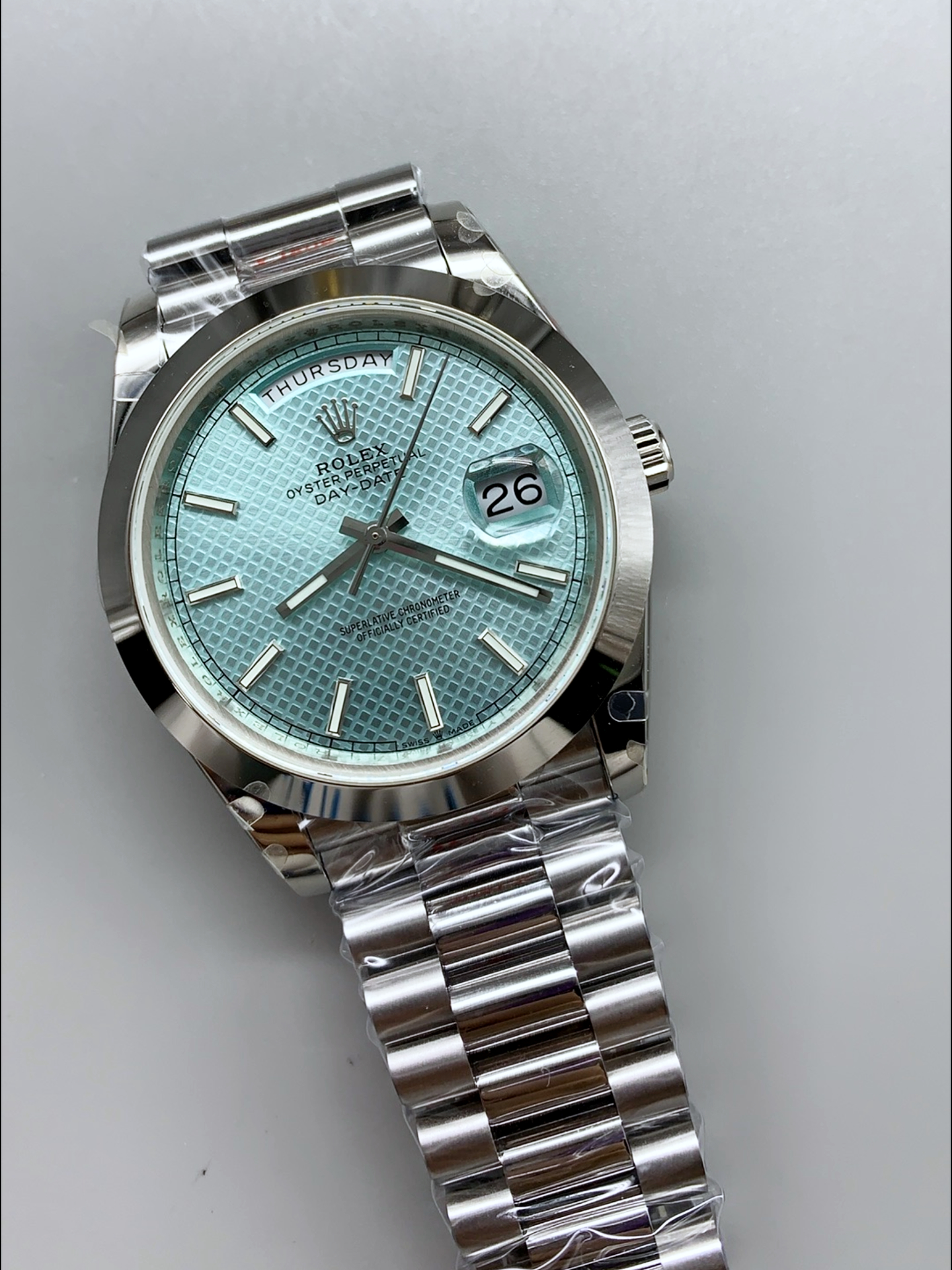 Rolex Day Date Presidential M228206-0004 904L Steel 40MM - Light Blue Dial 1:1 Mirror Quality Watch - Super Clone Watch - view 4