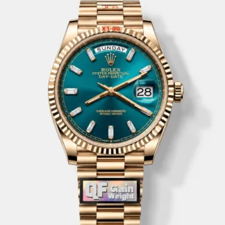 Rolex Day Date Super Clone Rose Gold Blue Dial Crystal Numerals Watch 36MM - 1:1 Mirror Quality - view 1