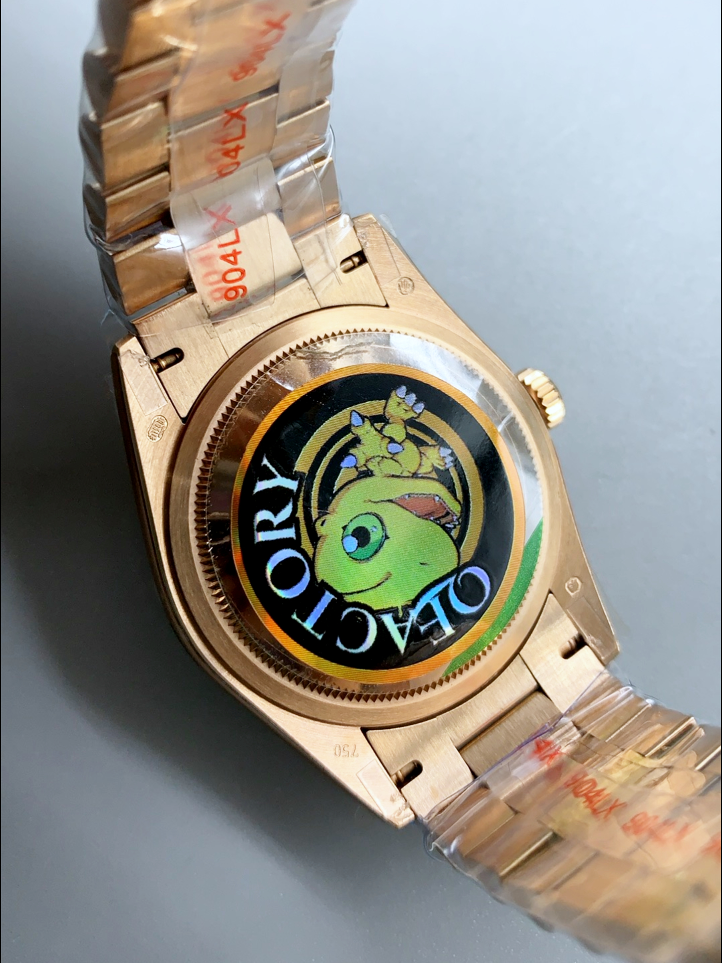 Rolex Day Date Super Clone Rose Gold Blue Dial Crystal Numerals Watch 36MM - 1:1 Mirror Quality - view 7