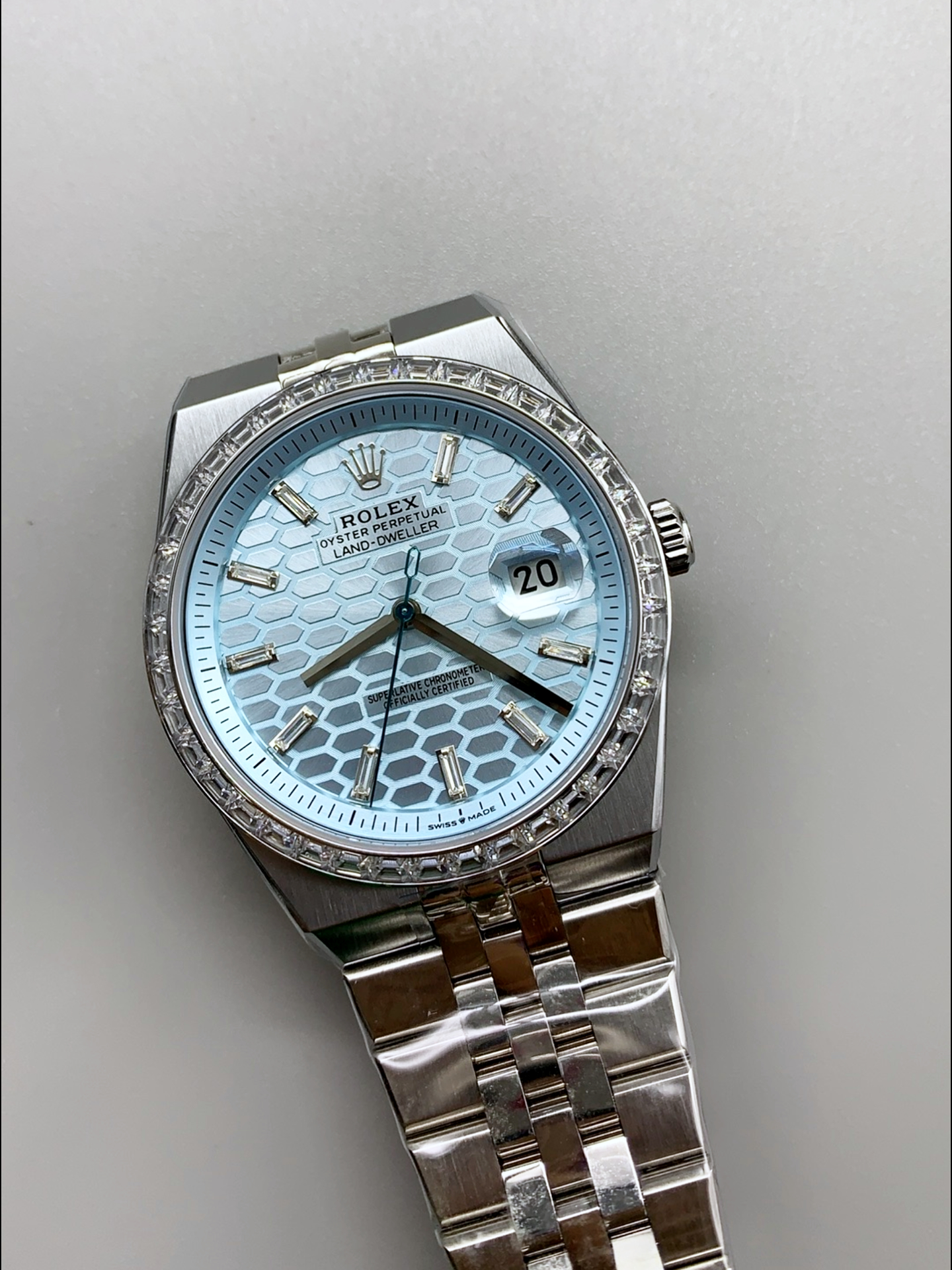 Rolex Land-Dweller 127336 Ice Blue Honeycomb 40MM Swiss Super Clone Watch - view 3