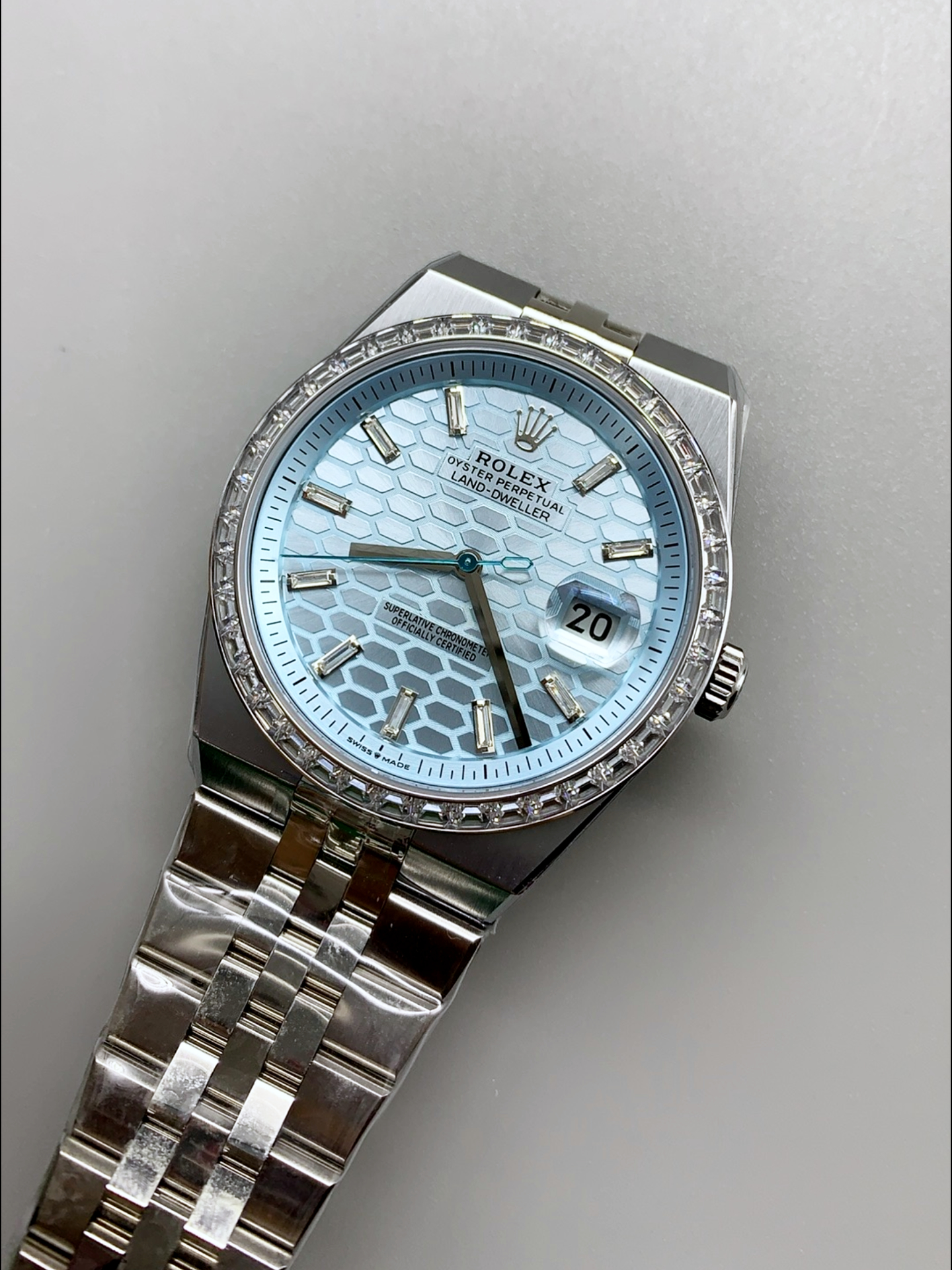 Rolex Land-Dweller 127336 Ice Blue Honeycomb 40MM Swiss Super Clone Watch - view 5