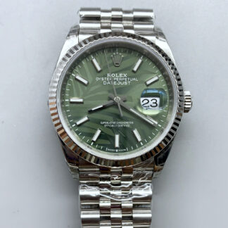 Rolex Datejust Cal.3235 Movement 1:1 Mirror Super Clone 904L Steel 36MM - Green Palm-Motif Dial - view 1