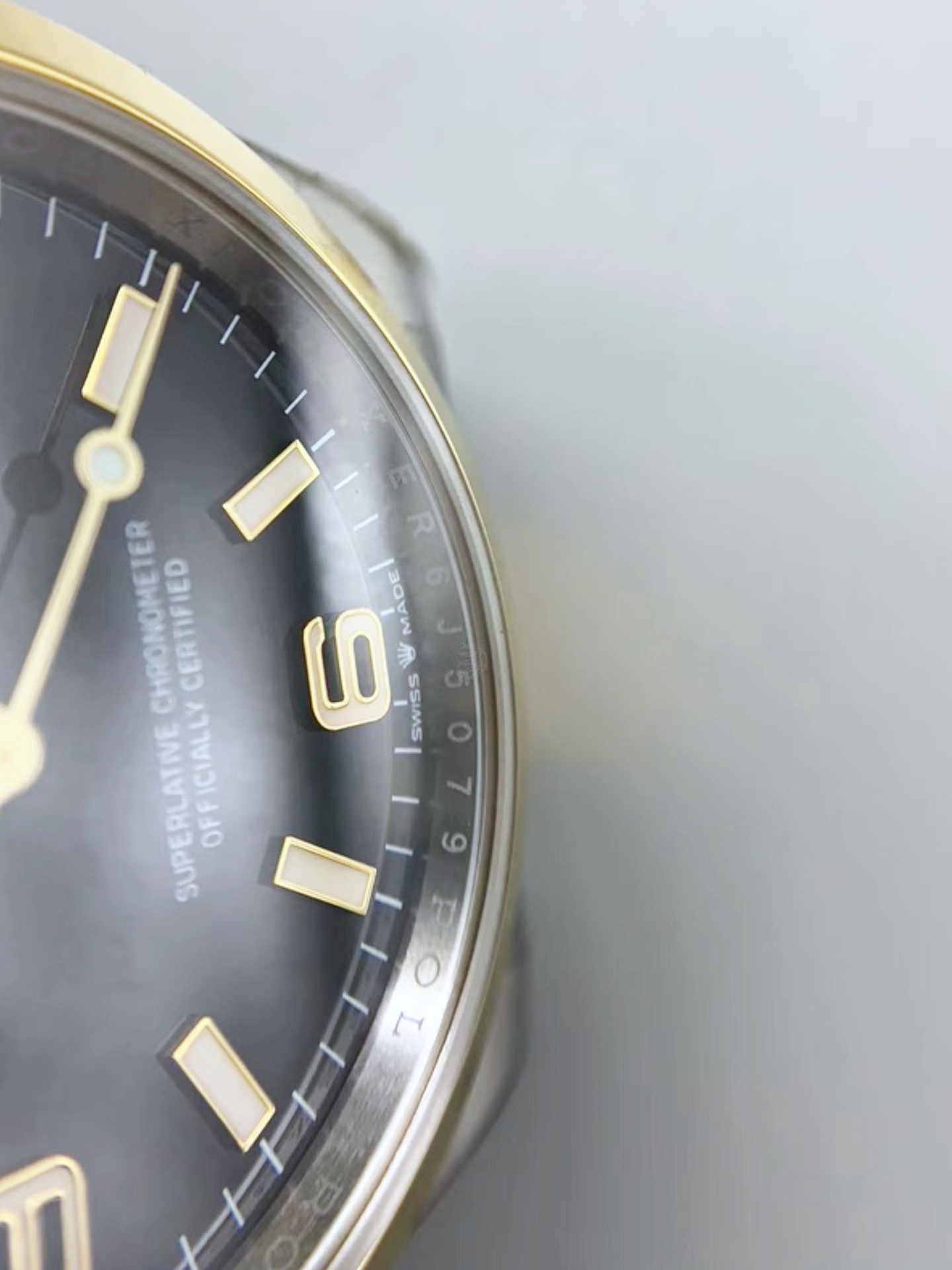 Rolex Explorer I Black Dial - Yellow Gold on Steel in 3230 Swiss Automatic Movement - Super Clone Watch - view 5
