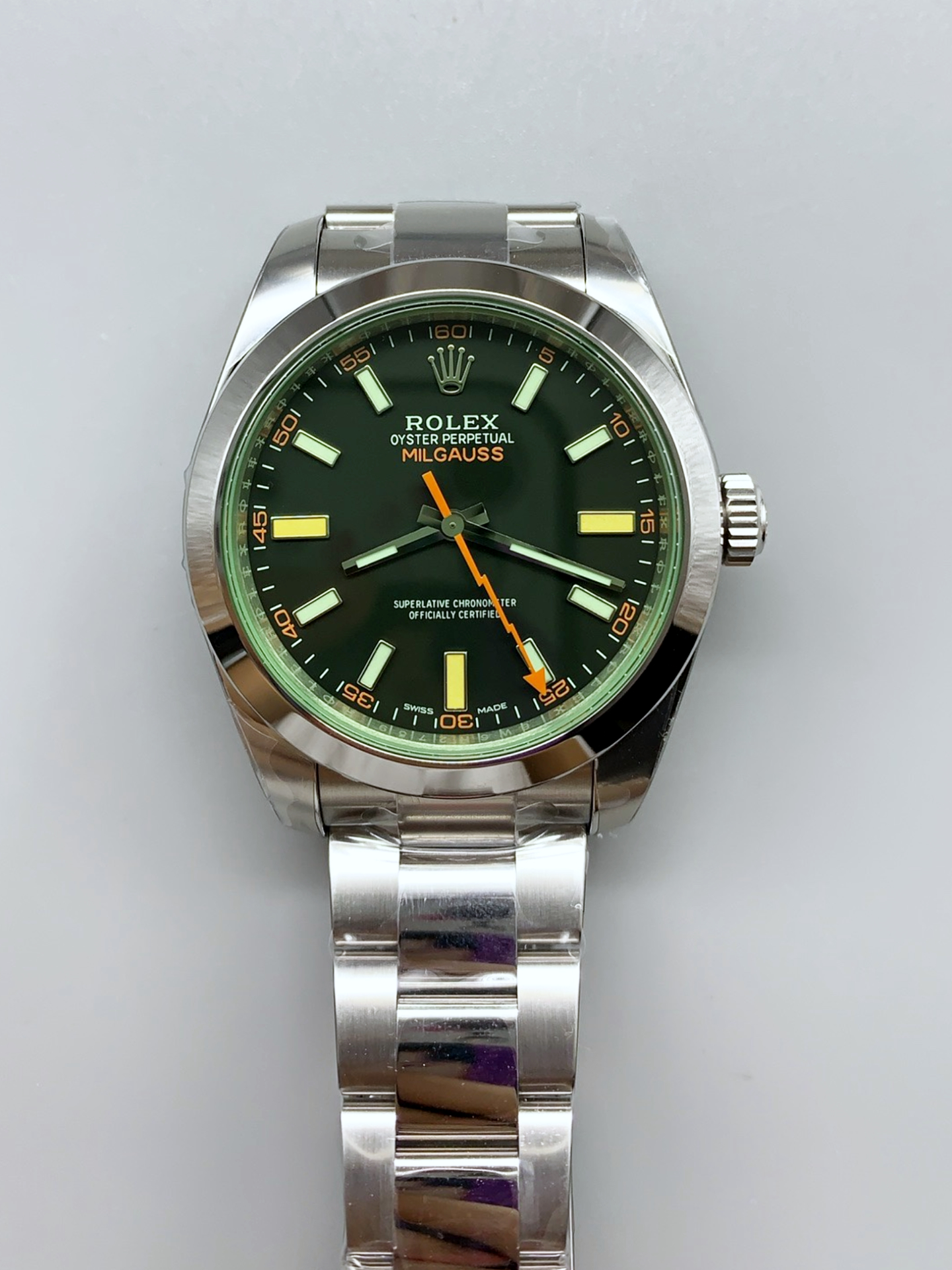 Rolex Milgauss 116400M Swiss Watch with Black Dial - Ultimate 904L Steel Watch - Super Clone Watch - view 2