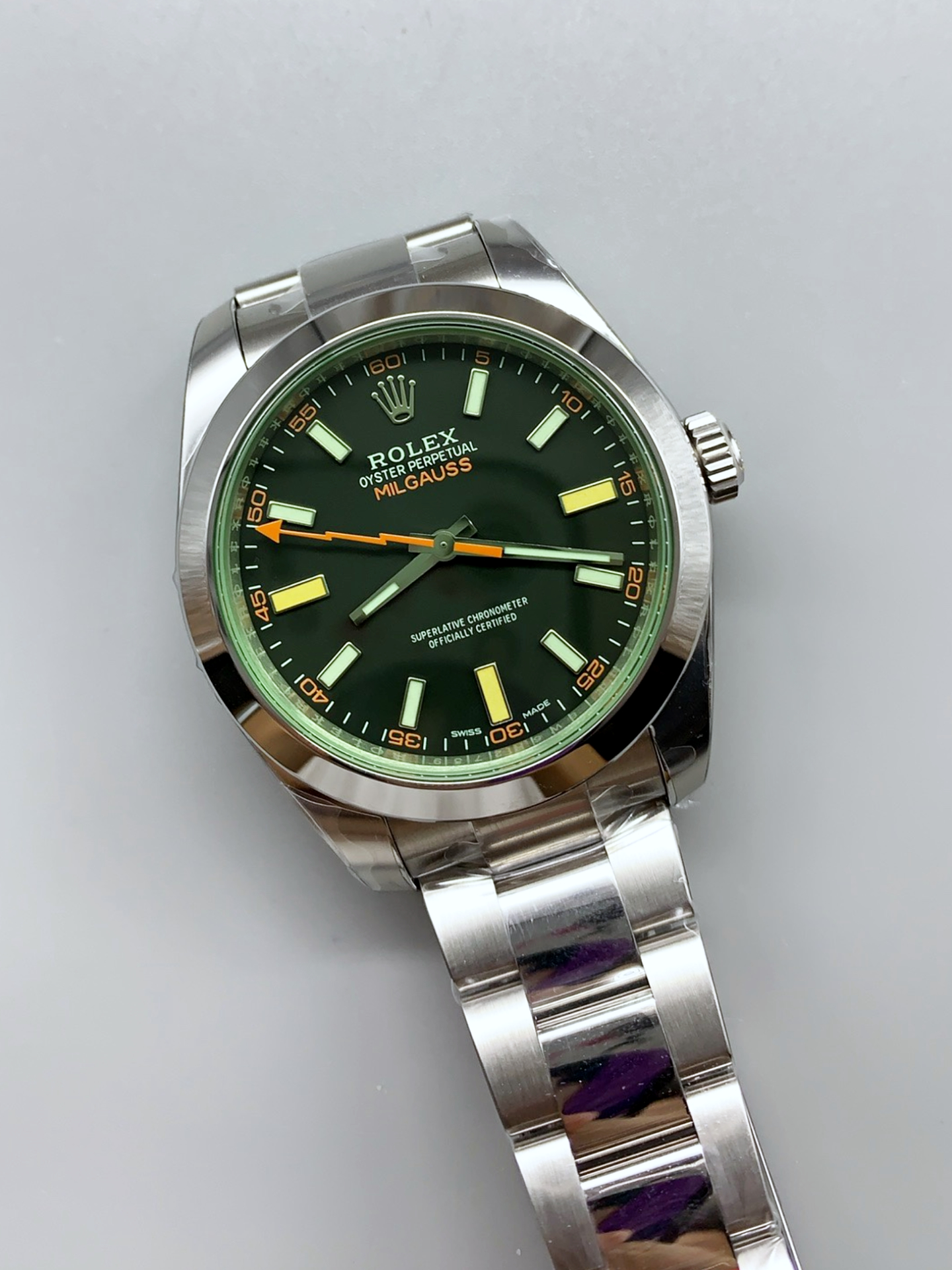 Rolex Milgauss 116400M Swiss Watch with Black Dial - Ultimate 904L Steel Watch - Super Clone Watch - view 4