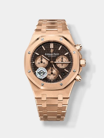 Royal Oak Chrono 26240 Rose Gold Strap in Brown Dial Super Clone Watch - view 1
