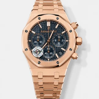 Audemars Piguet Royal Oak Chronograph 26240 Rose Gold Tone Strap Blue Dial Super Clone watch, gallery photo