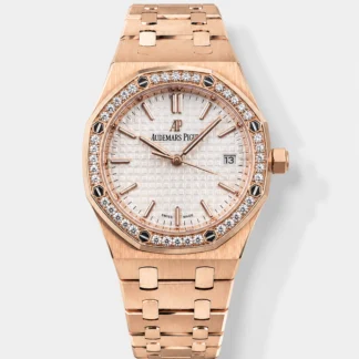 Audemars Piguet Royal Oak Swiss Automatic 34MM Swiss Watch in Rose Gold Casing - 1:1 Mirror Super Clone Edition - view 1