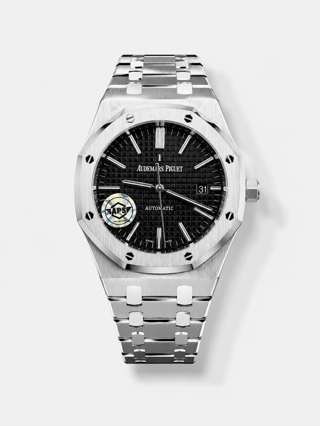 Audemars Piguet Royal Oak 15450 37MM Swiss Calibre 3120 Movement in 904L Steel Casing Black Dial - Super Clone Watch - view 1